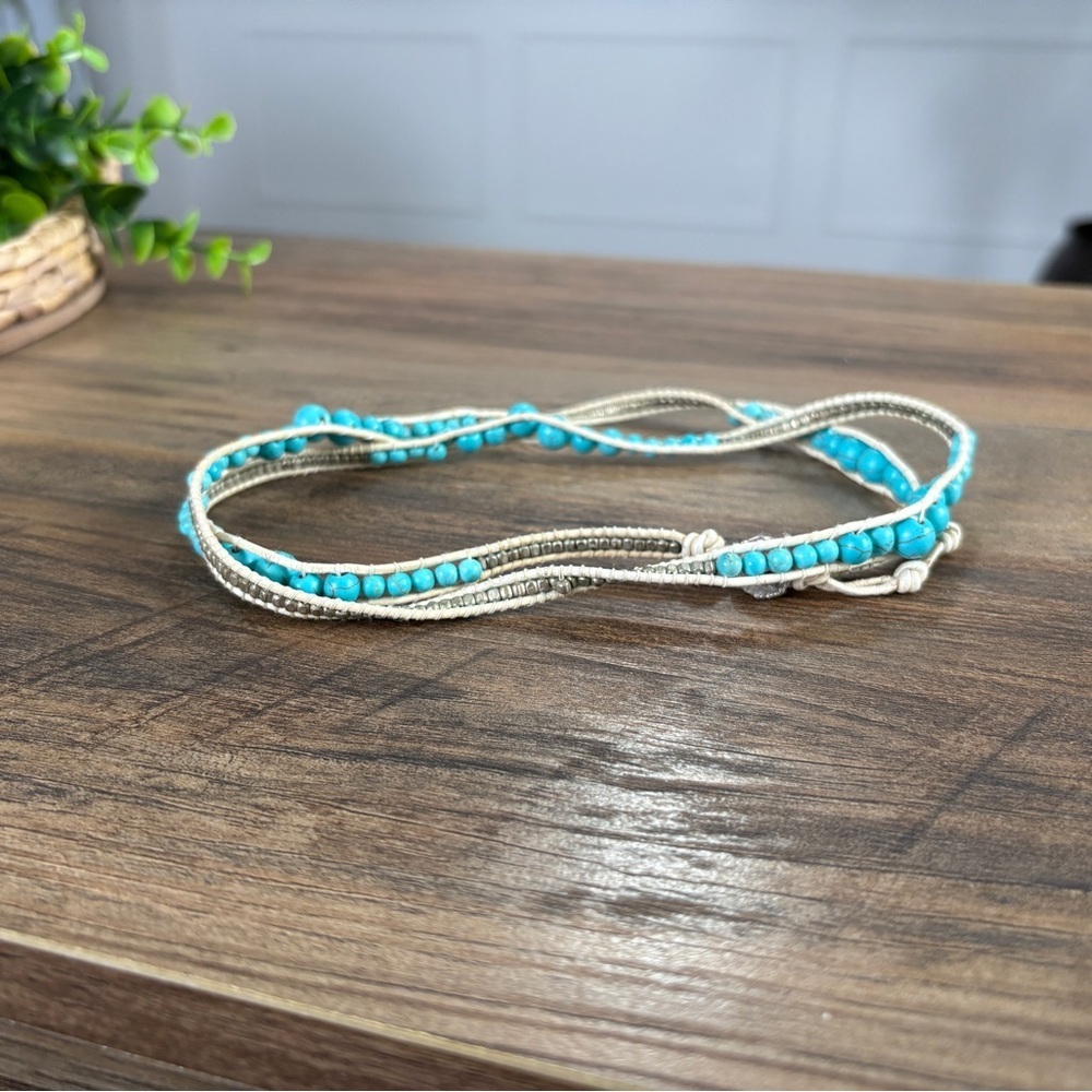 Nakamol Turquoise and Beige Beaded Necklace/bracelet